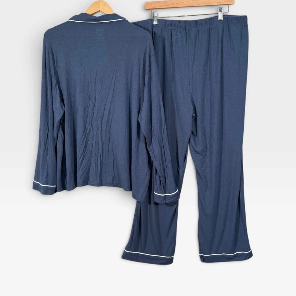 Member’s Mark Dream Mark Modal Pajama Set XXL Blue Notch Collar Soft Lounge - Picture 2 of 5